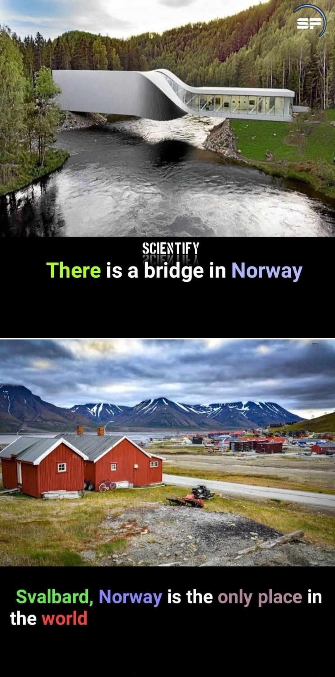 is a bridge in Norway Svalbard Norway is the only place in the