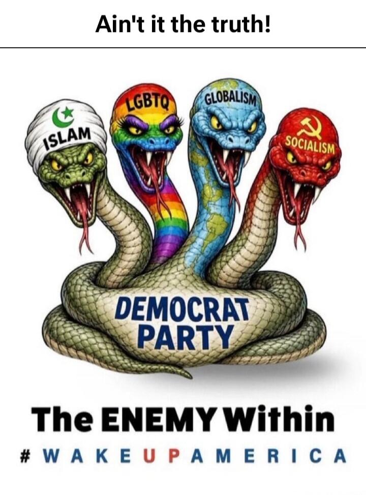Ain't it the truth! ISLAM LGBTQ GLOBALISM SOCIALISM DEMOCRAT PARTY The ENEMY Within #WAKEUPAMERICA