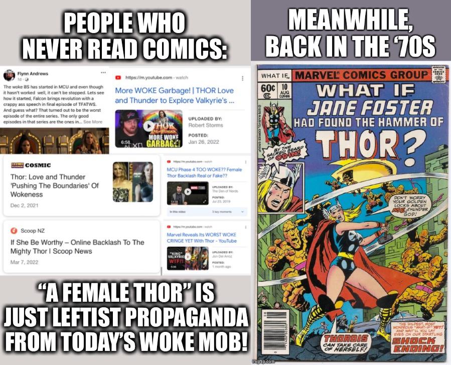 PEOPLEWHO MEANWHILE NEVER RHI lllMIIS BAGI INTHE 708 More WOKE Garbage THOR Love and Thunder o Expjore Valkyries b L JE FHSTEH HAD FOUND THE HAMMER OF cosmic Eomeiens Thor Love and Thunder Thor Bk s P Pushing The Boundaries Of s Wokeness u ScoopNZ f She Be Worthy Online Backlash To The Mighty Thor Scoop News