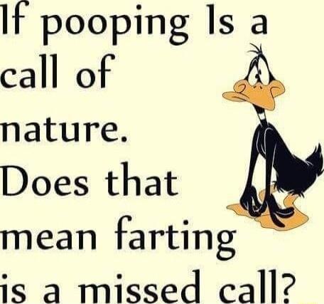 It pooping Is a call of nature Does that 48 mean farting is a2 missed call