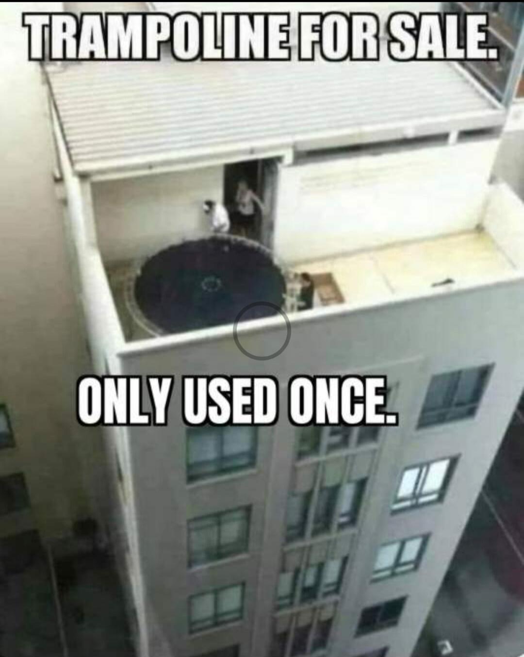 TRAMPOLINE FOR SALE. ONLY USED ONCE.