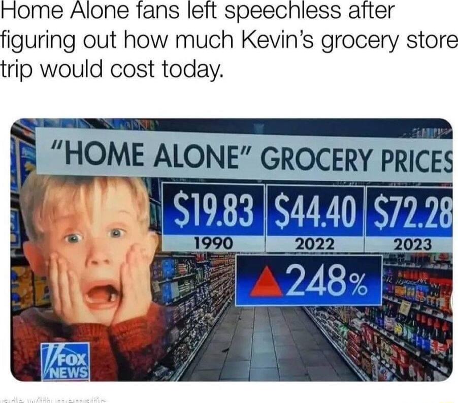 Home Alone fans left speechless atter figuring out how much Kevins grocery store trip would cost today HOME ALONE GROCERY PRICES