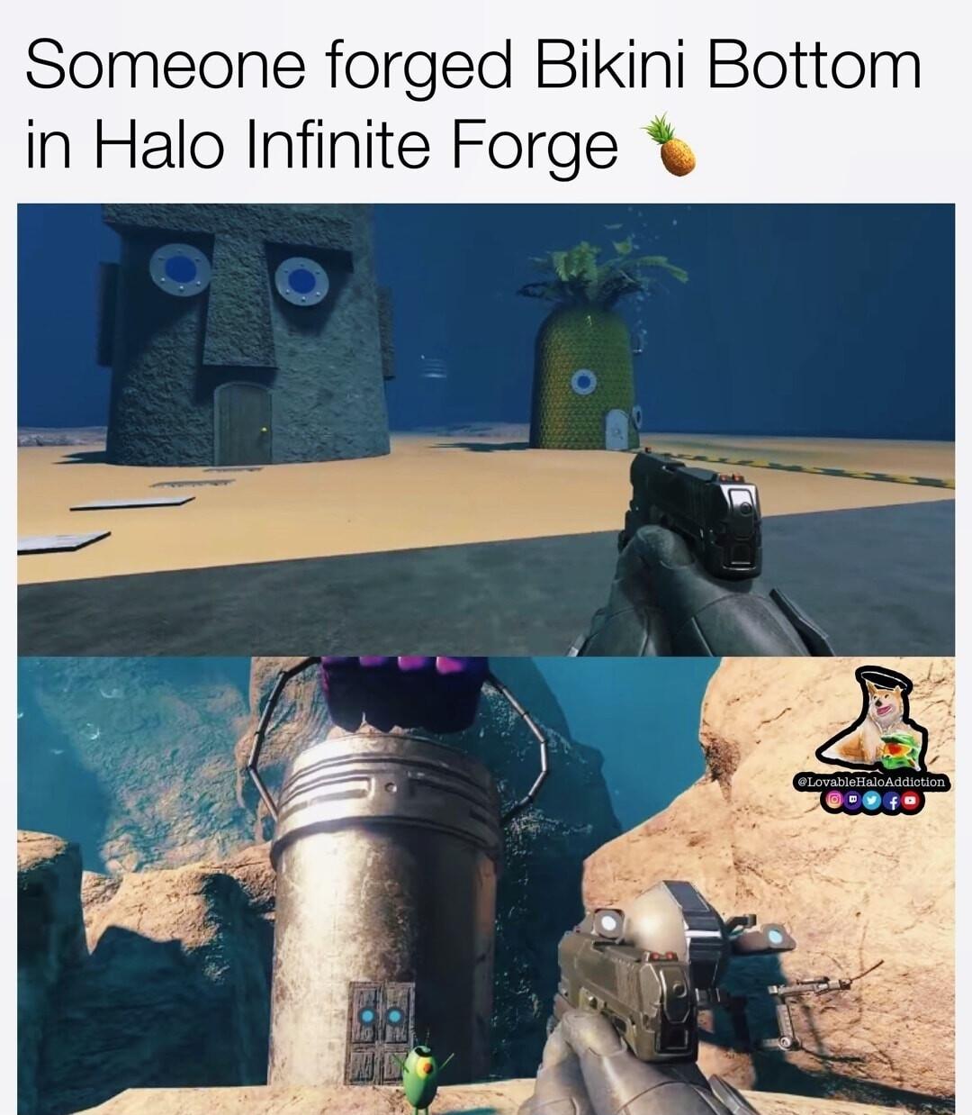 Someone forged Bikini Bottom in Halo Infinite Forge