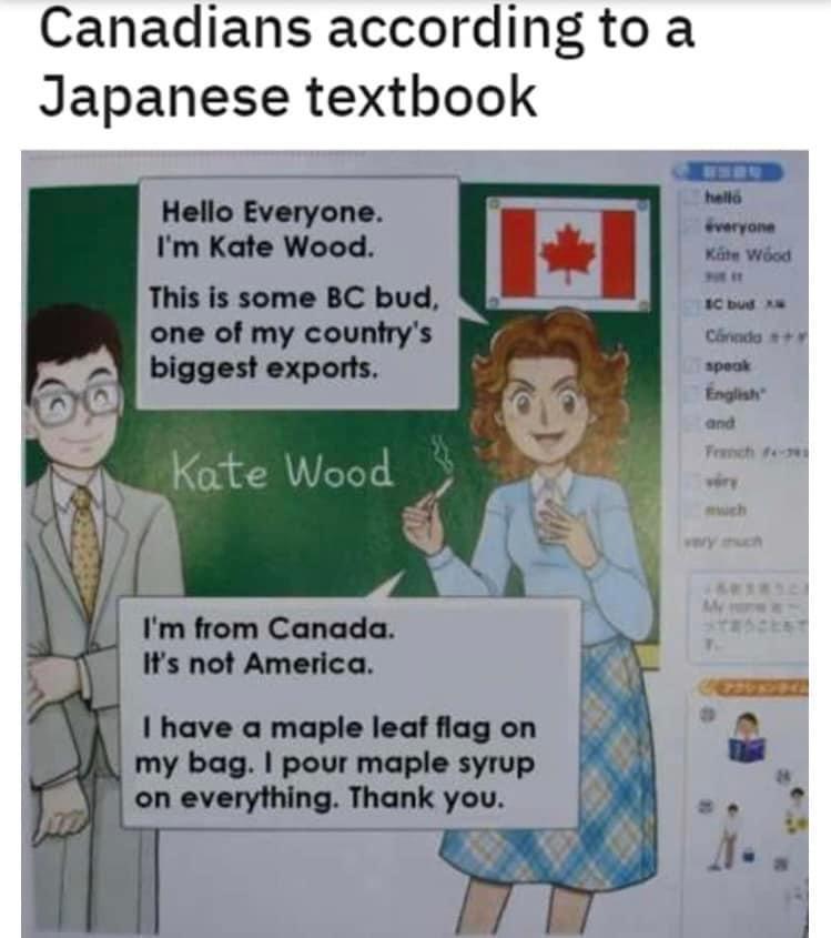 Canadians according to a Japanese textbook