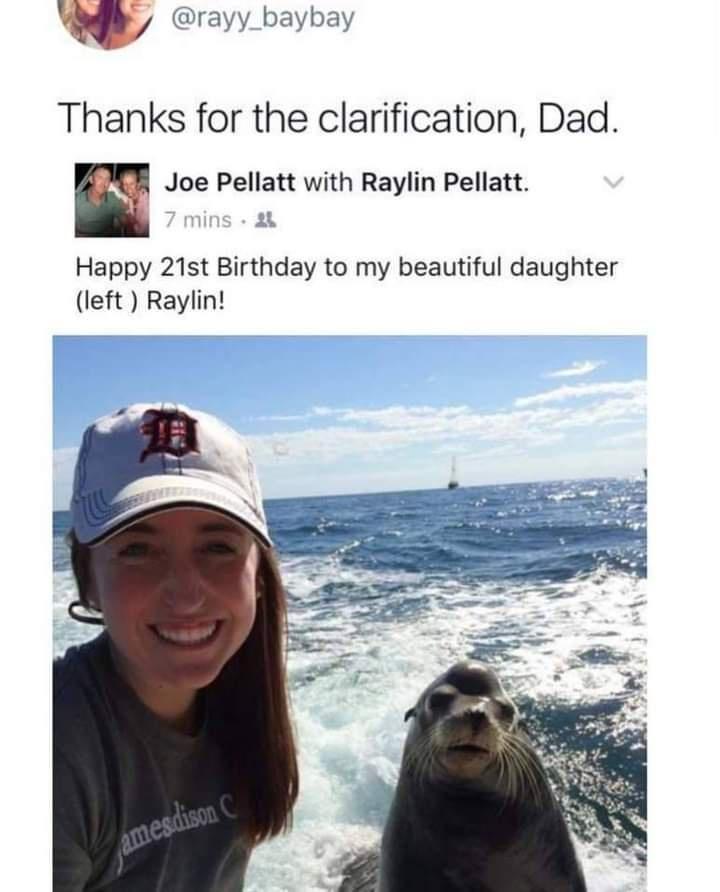 w rayy_baybay Thanks for the clarification Dad L Joe Pellatt with Raylin Pellatt ot Happy 21st Birthday to my beautiful daughter left Raylin