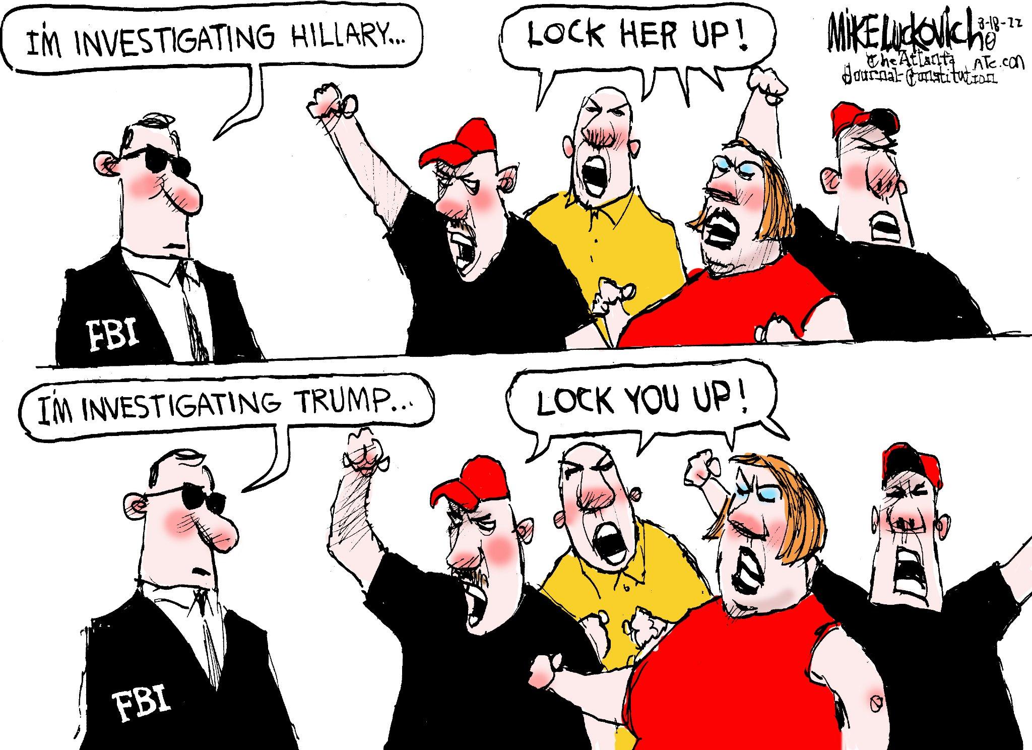 Gr NVESTIGATING HILLRRY LOCK HER UPL J a7 b 3 T INVESTIGATING TRUMP Lotk YOu WPY Y e N T