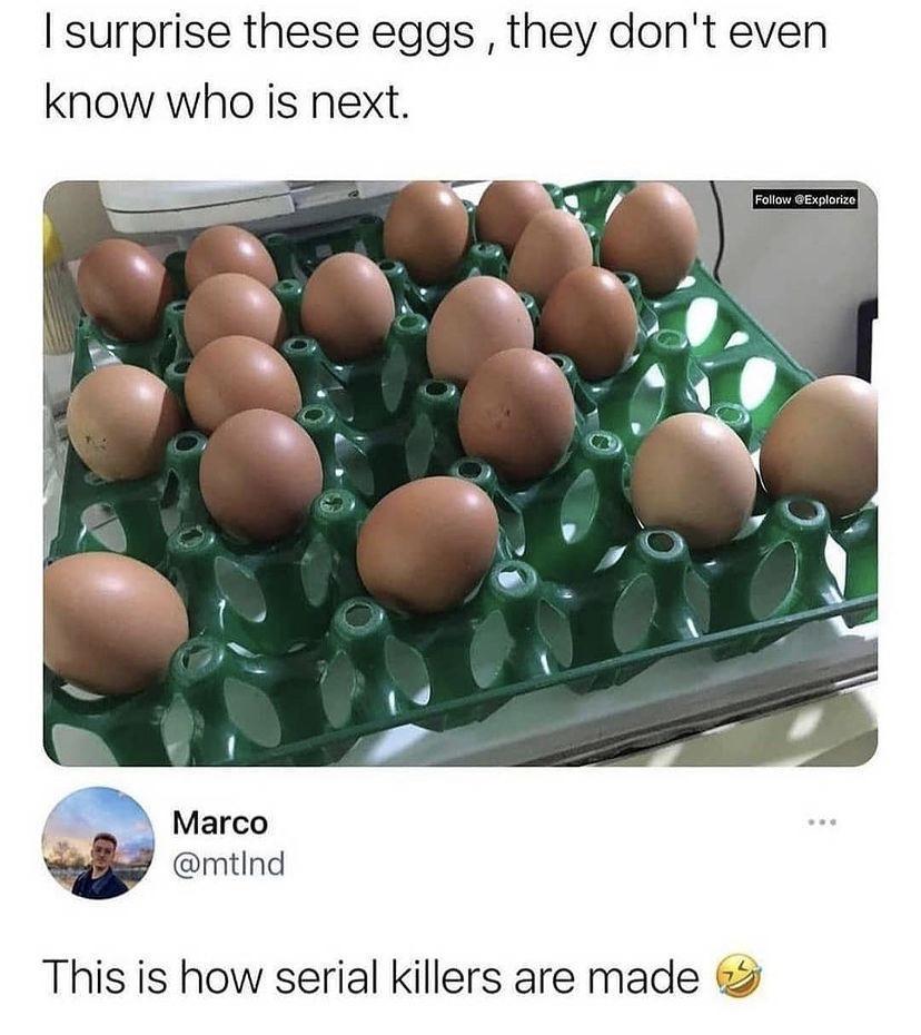 surprise these eggs they dont even know who is next This is how serial killers are made