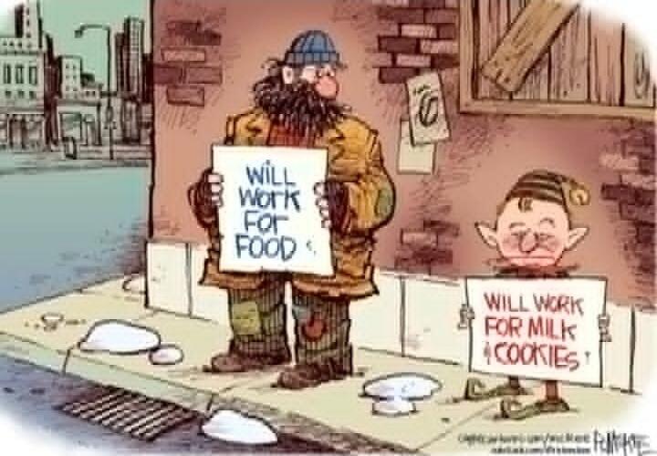 WILL WORK FOR FOOD
WILL WORK FOR MILK COOKIES!