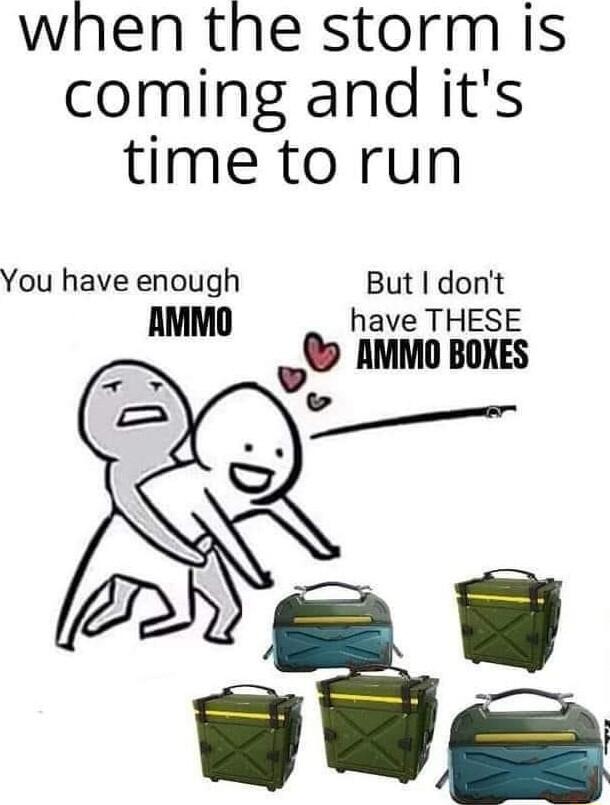 when the storm is coming and its time to run You have enough But dont AMMO have THESE AMMO BOKES b