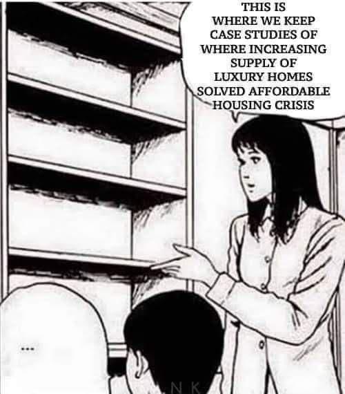 THIS IS WHERE WE KEEP CASE STUDIES OF WHERE INCREASING SUPPLY OF LUXURY HOMES SOLVED AFFORDABLE HOUSING CRISIS