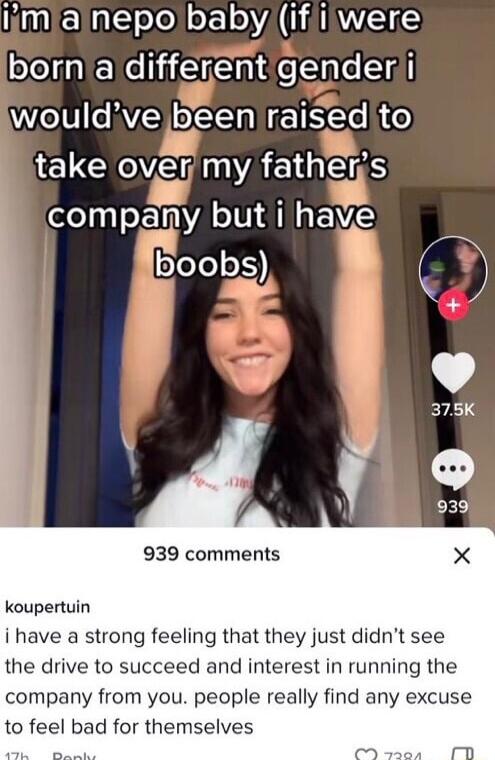 i ENE el e E L VA LAIYELE borna different genderi Wl AV NGB o ELCHVSRAAEEHS company but i ha oob ve 939 comments koupertuin i have a strong feeling that they just didnt see the drive to succeed and interest in running the company from you people really find any excuse to feel bad for themselves