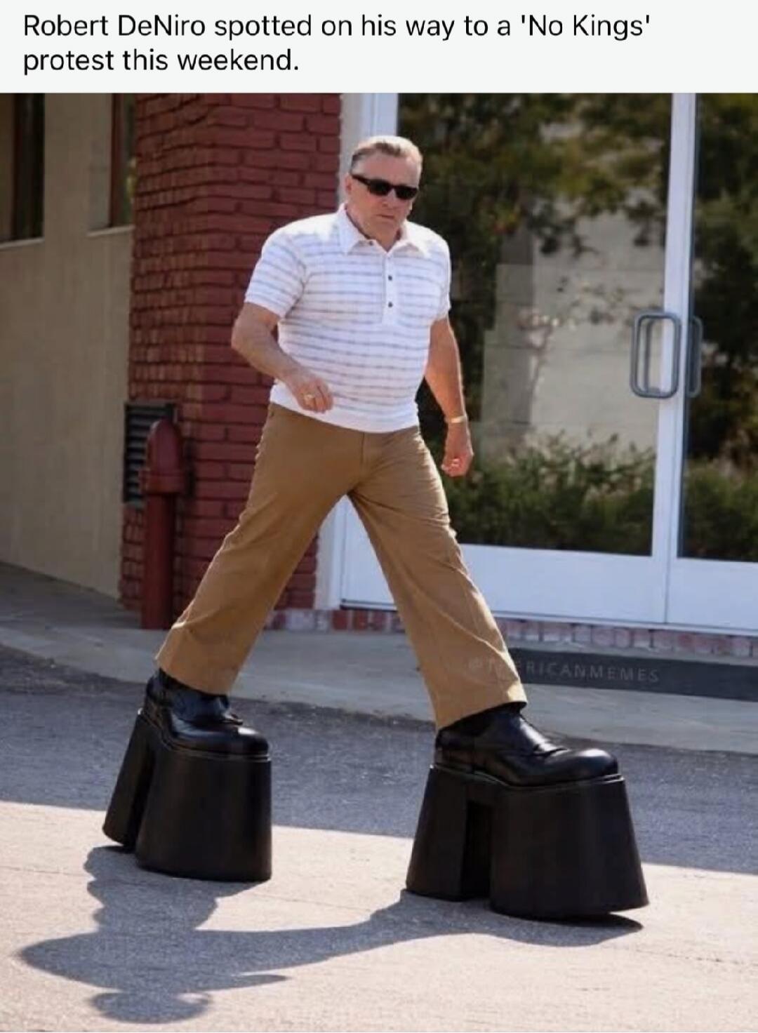 Robert De Niro spotted on his way to a 'No Kings' protest this weekend.