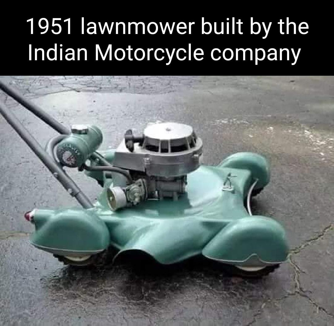 1951 lawnmower built by the Indian Motorcycle company