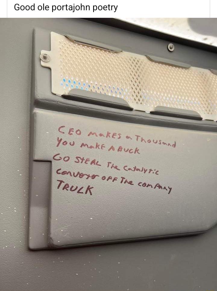 Good ole portajohn poetry