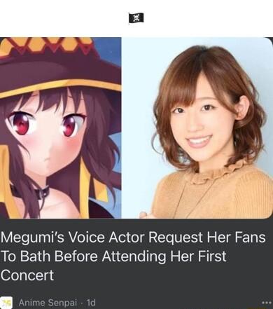 Megumis Voice Actor Request Her Fans To Bath Before Attending Her First Concert