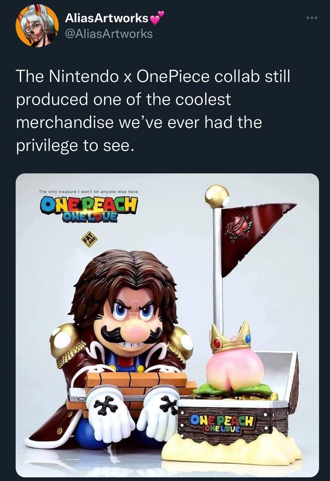 A AliasArtworks AliasArtworks The Nintendo x OnePiece collab still elgeeVelTe eTalNo MipToReloTe S5514 NEI ET T RWRVEREIVET R ETe R 1 privilege to see