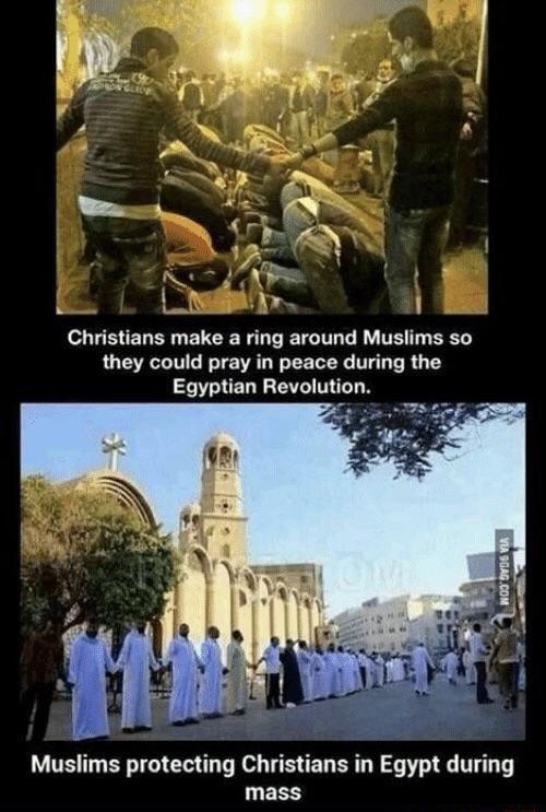 LB EL S BRI EEIG TG R TR BT they could pray in peace during the Egyptian Revolution Muslims protecting Christians in Egypt during UEES