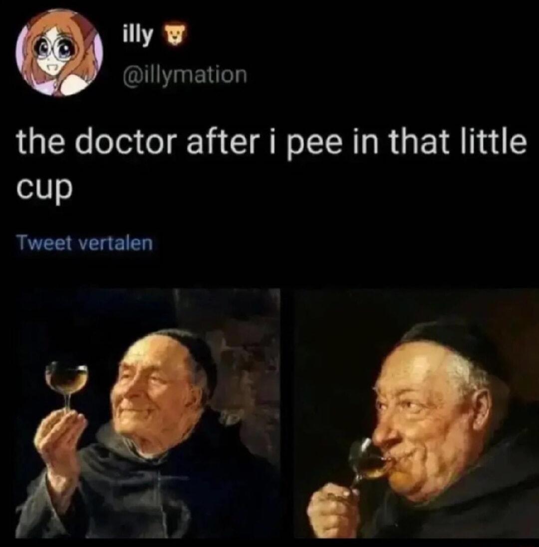 illy illymation the doctor after i pee in that little cup Tweet vertalen