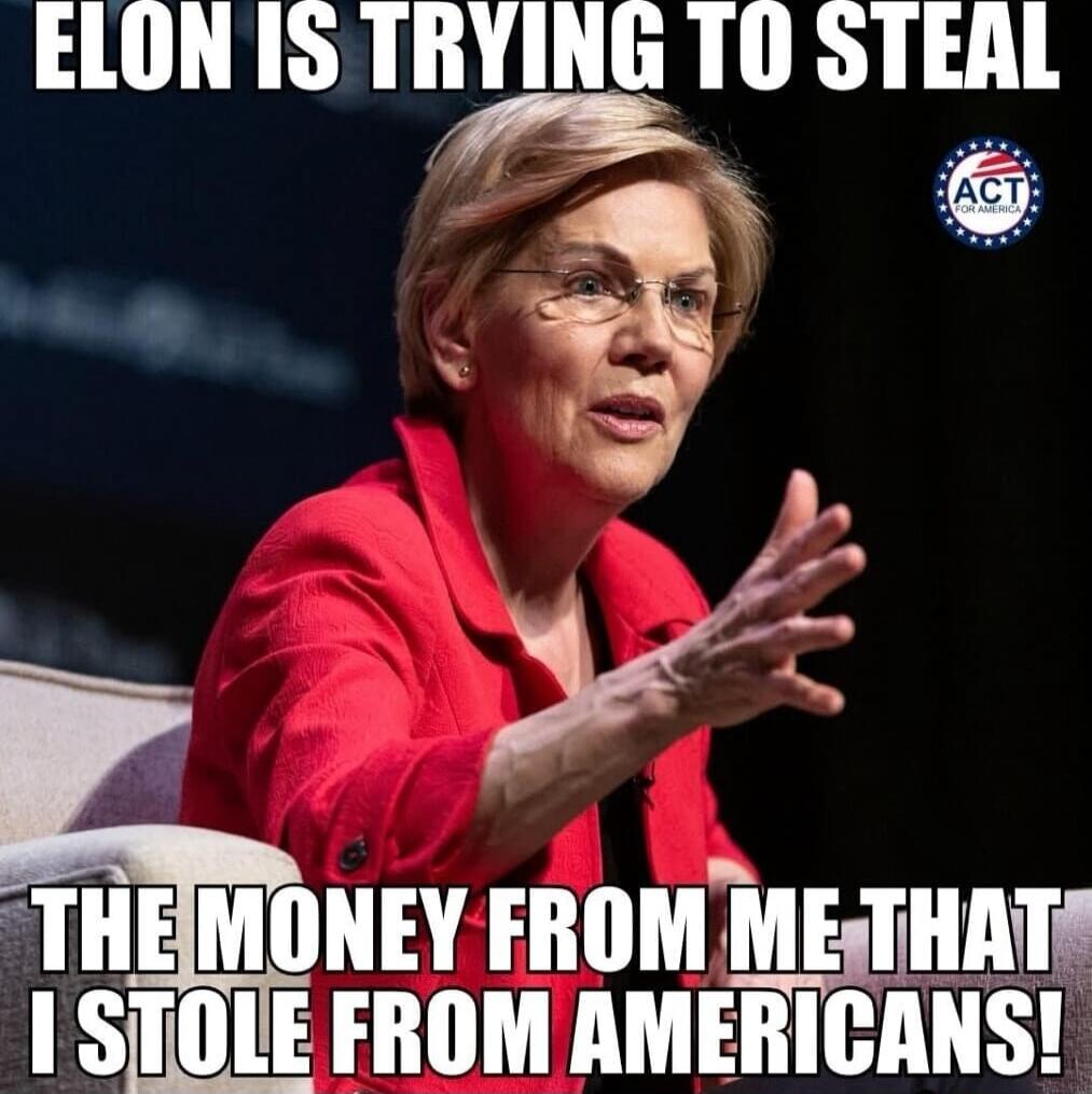 ELON IS TRYING TO STEAL THE MONEY FROM ME THAT I STOLE FROM AMERICANS!