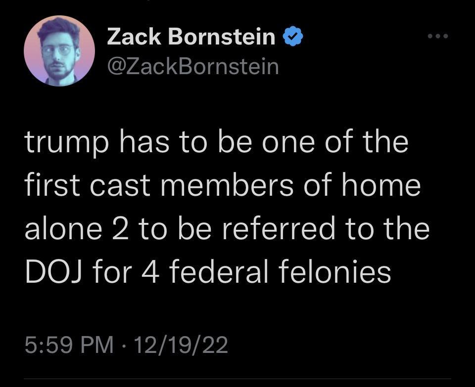 Zack Bornstein ZackBornstein trump has to be one of the first cast members of home alone 2 to be referred to the DION o1 R Y T IREI ORI 559 PM 121922