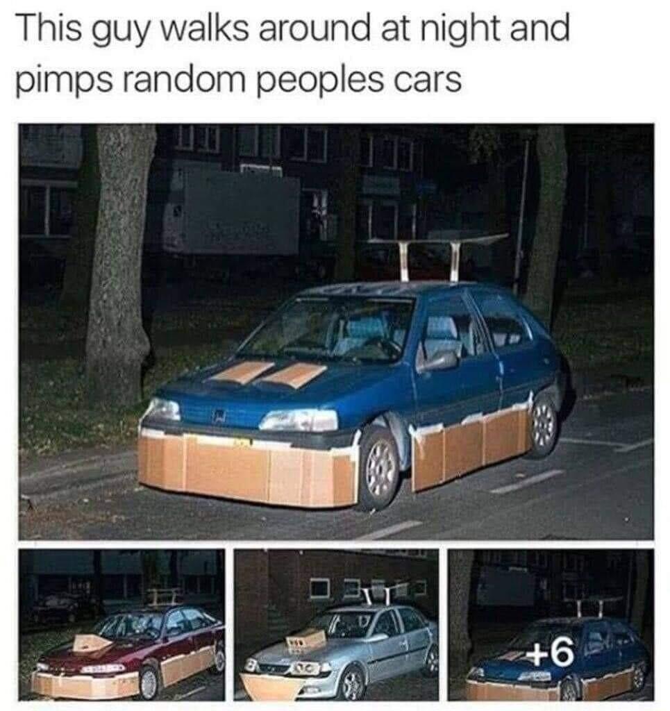 This guy walks around at night and pimps random peoples cars