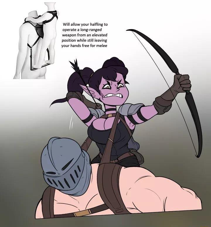 Will allow your halfiing to operate a long ranged weapon from an elevated position while stil leaving your hands free for melee