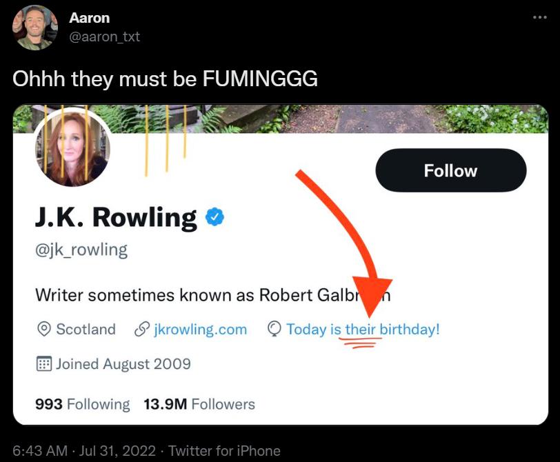 oL R GV TE RSV V elele JK Rowling jk_rowling Writer sometimes known as Robert Galbrigh