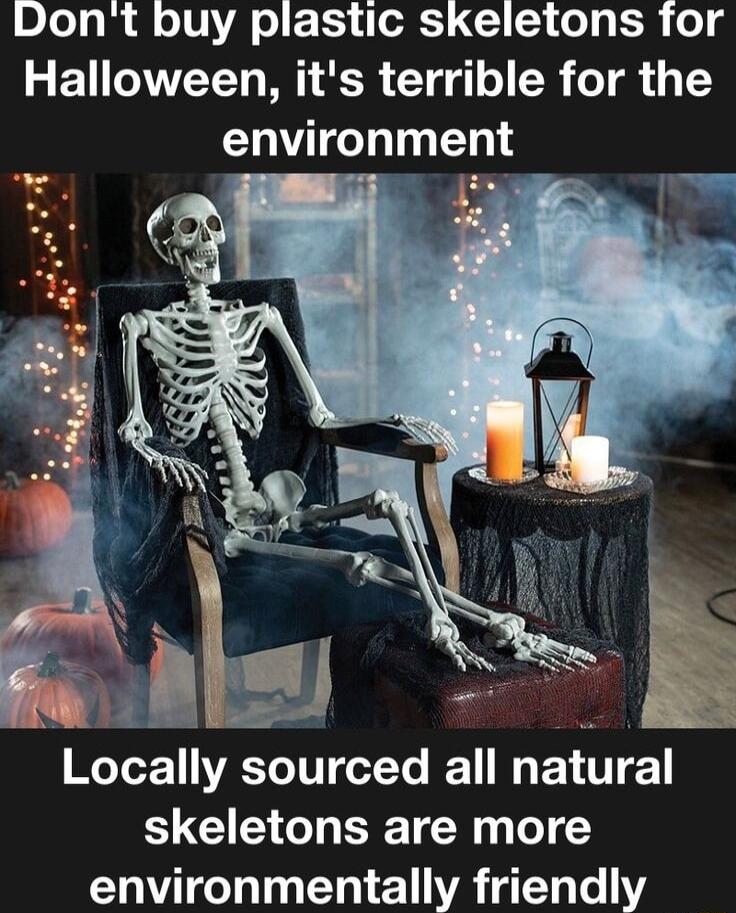 D lelo Ao lVA ol 3 o a R o g Halloween its terrible for the enwronment Locally sourced all natural G R T o 1 environmentally friendly