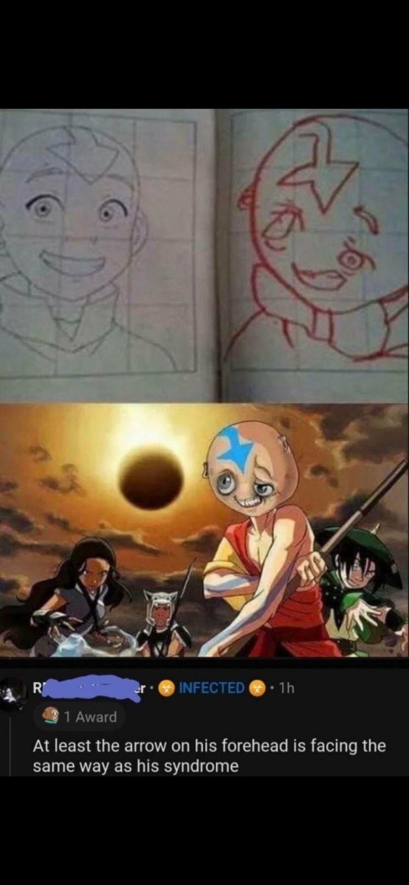 Q1 Award At least the arrow on his forehead is facing the same way as his syndrome