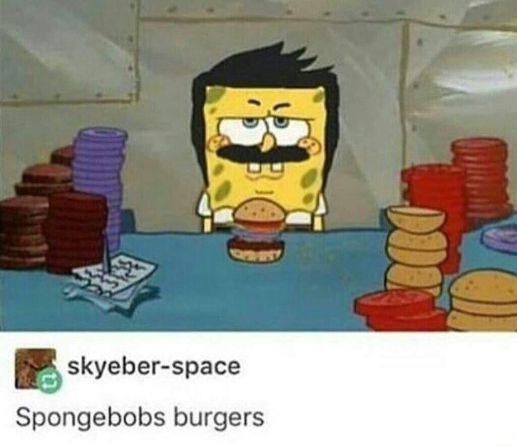 5 skyeber space Spongebobs burgers