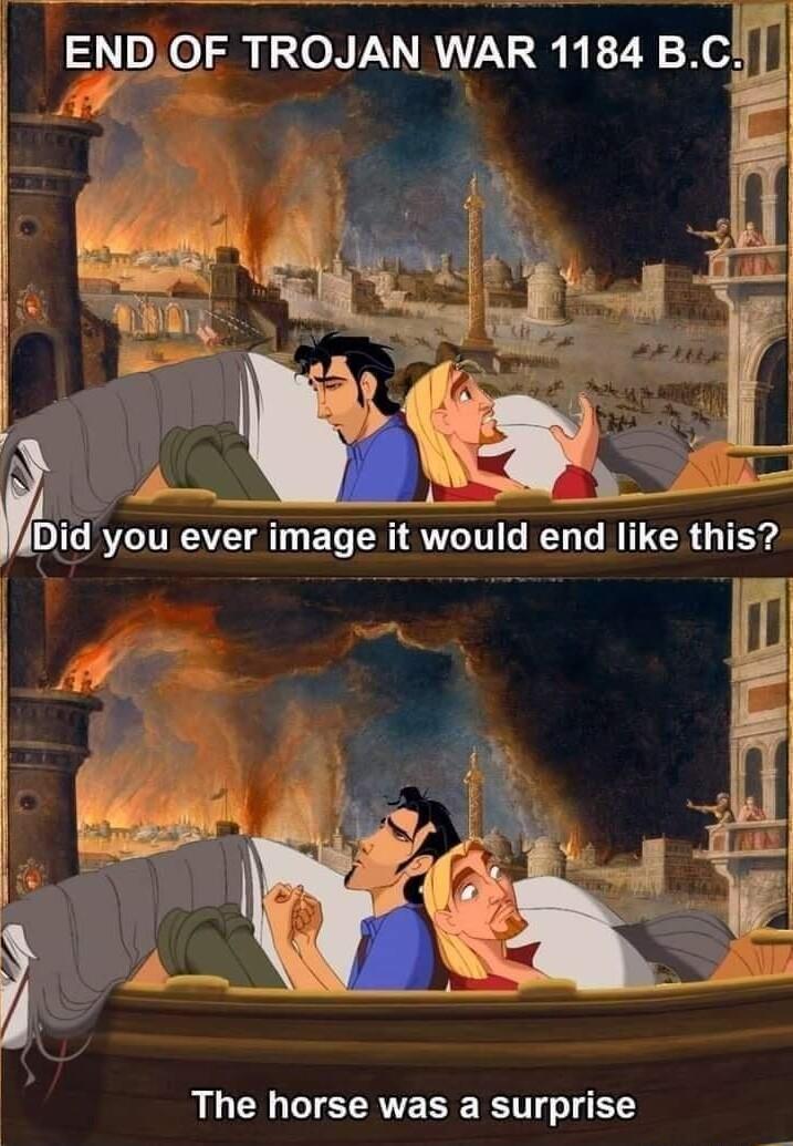 ENDOF TROJAN WAR 1184 BC Did you ever image it would end like this o The horse was a surprise