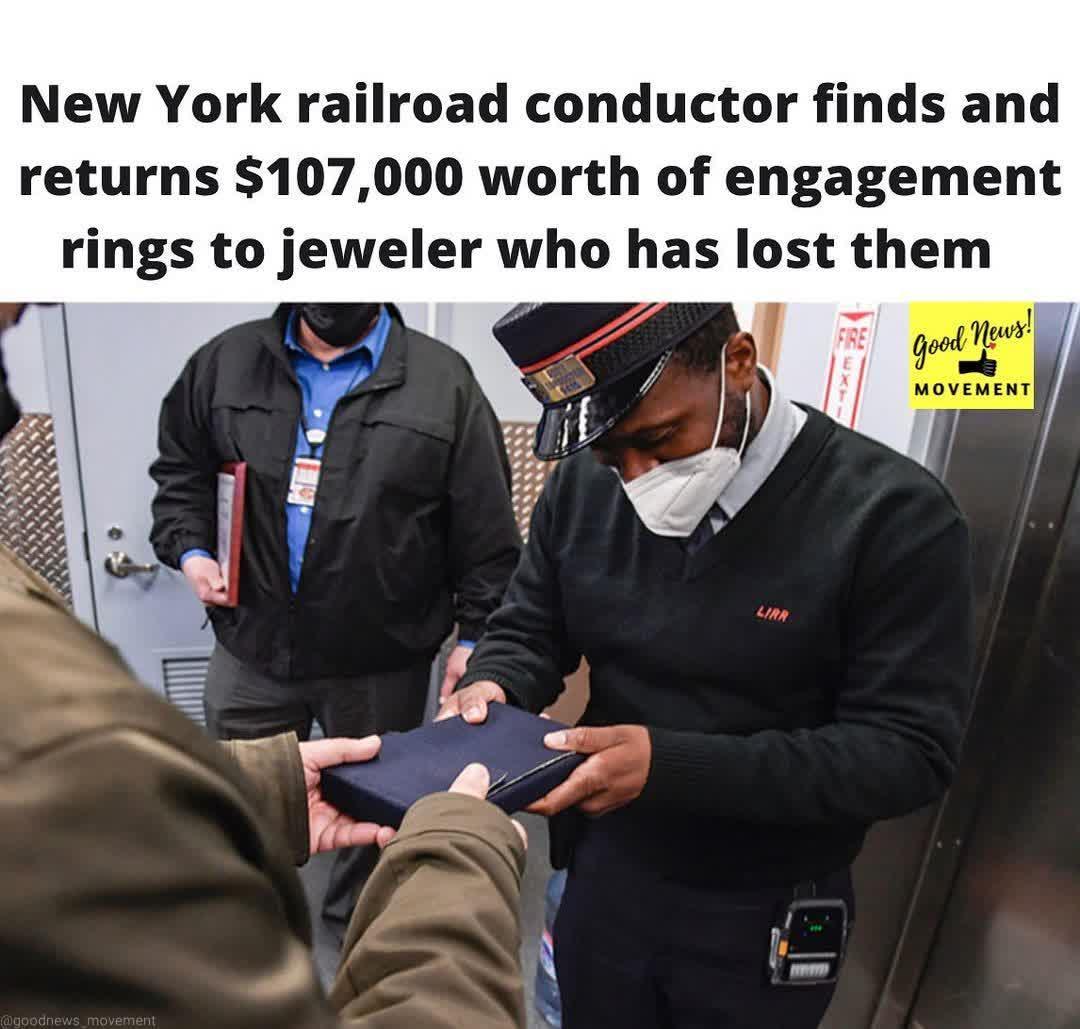 New York railroad conductor finds and returns 107000 worth of engagement