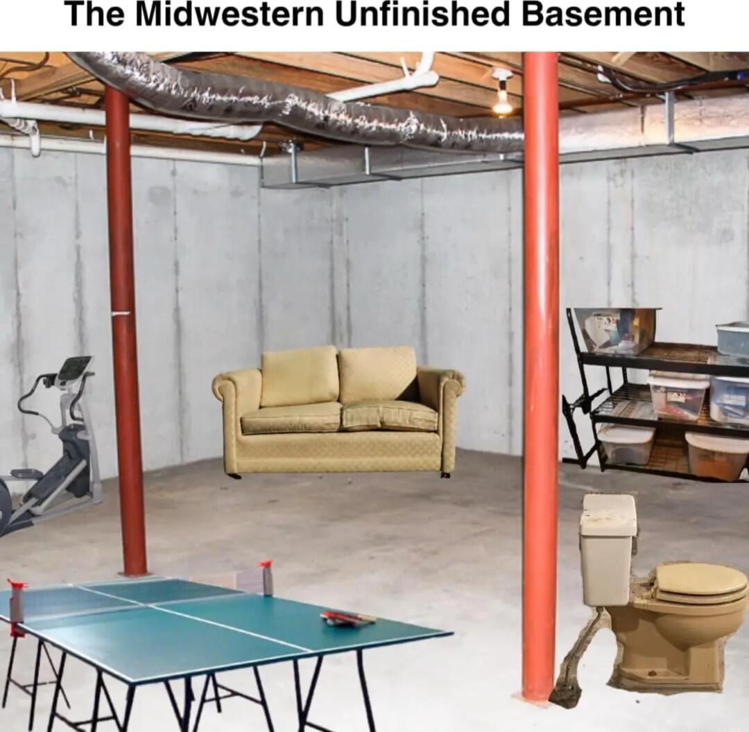 The Midwestern Unfinished Basement