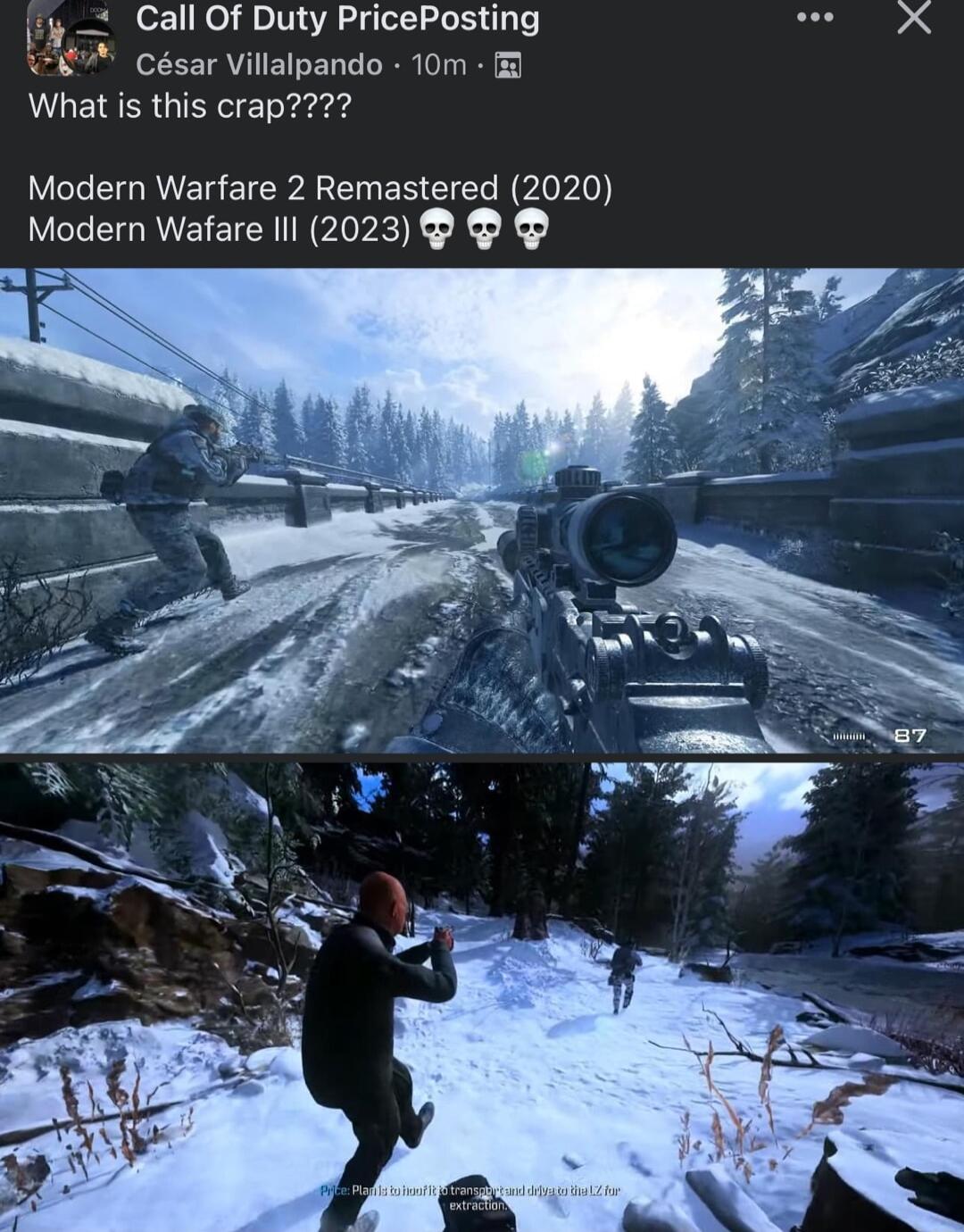 Call Of Duty PricePosting CLBR 4 VA cesar Villalpando 10m What is this crap Modern Warfare 2 Remastered 2020 Modern Wafare il 2023