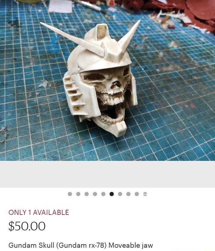 secooec ONLY 1 AVAILABLE 5000 Gundam Skull Gundam rx 78 Moveable jaw