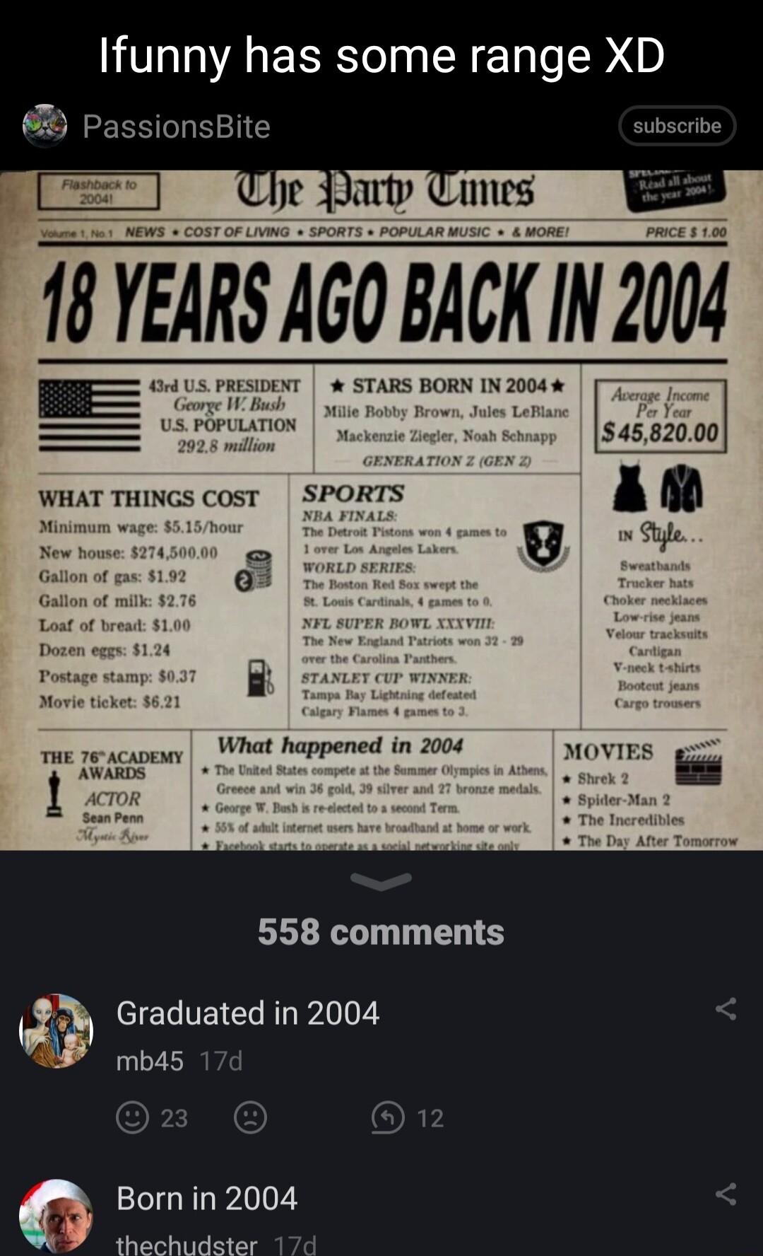 Ifunny has some range XD 3 PassionsBite subscribe What happened ACADENY ARDS 558 comments ClELEIC R A mb45 17d OF I G ORF A Born in 2004 thachudster 17d