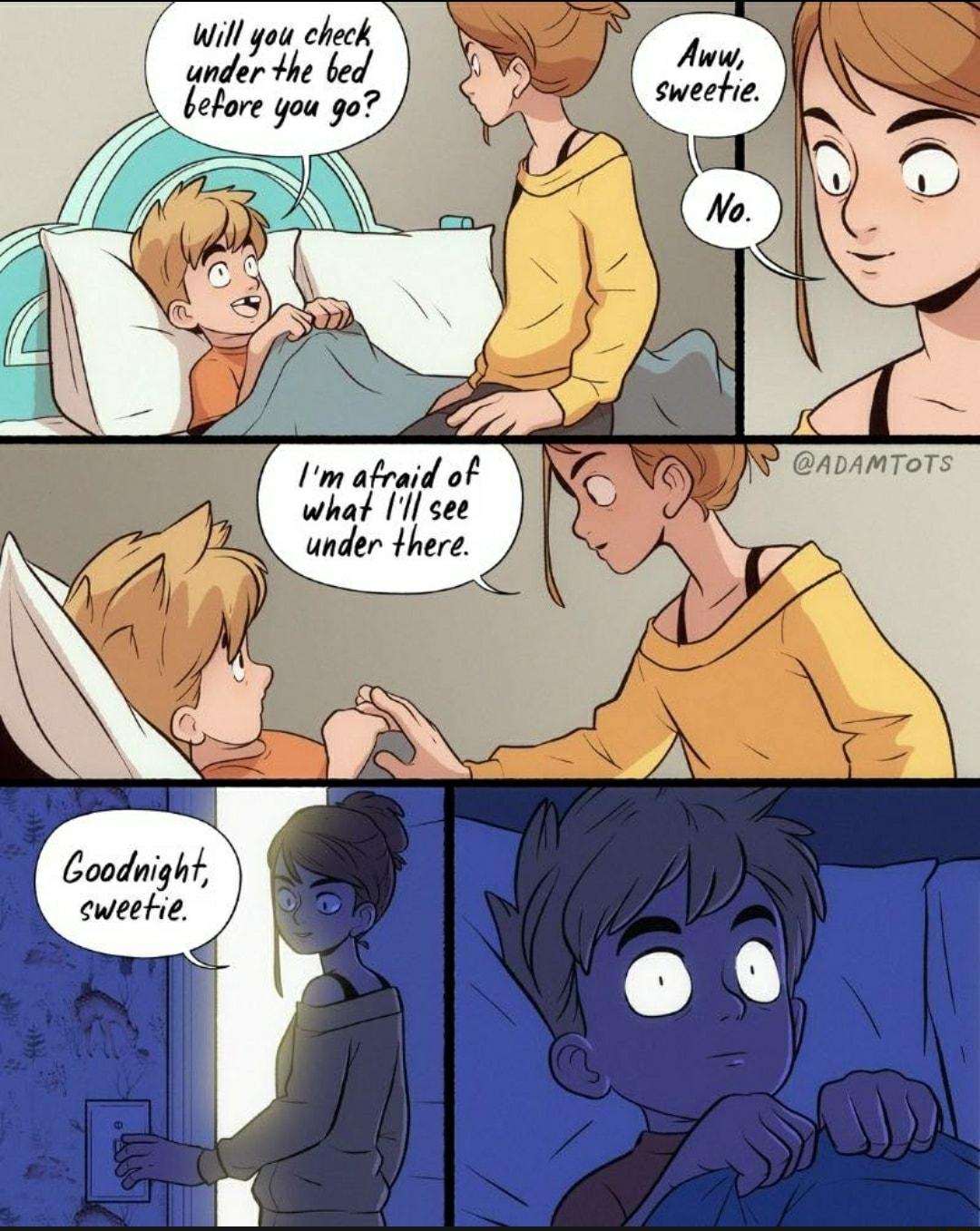 will you check under the 1Im afraid of what see under he