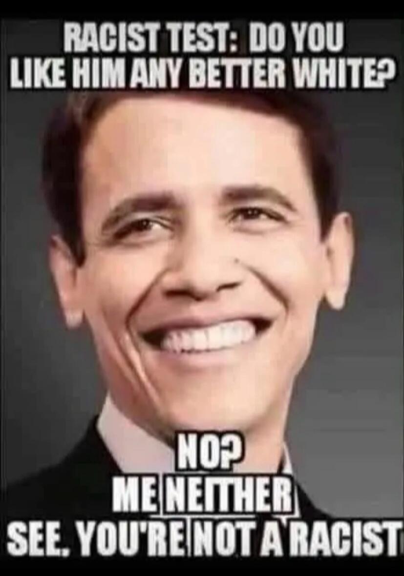 RACIST TEST: DO YOU LIKE HIM ANY BETTER WHITE? NO? ME NEITHER SEE. YOU'RE NOT A RACIST