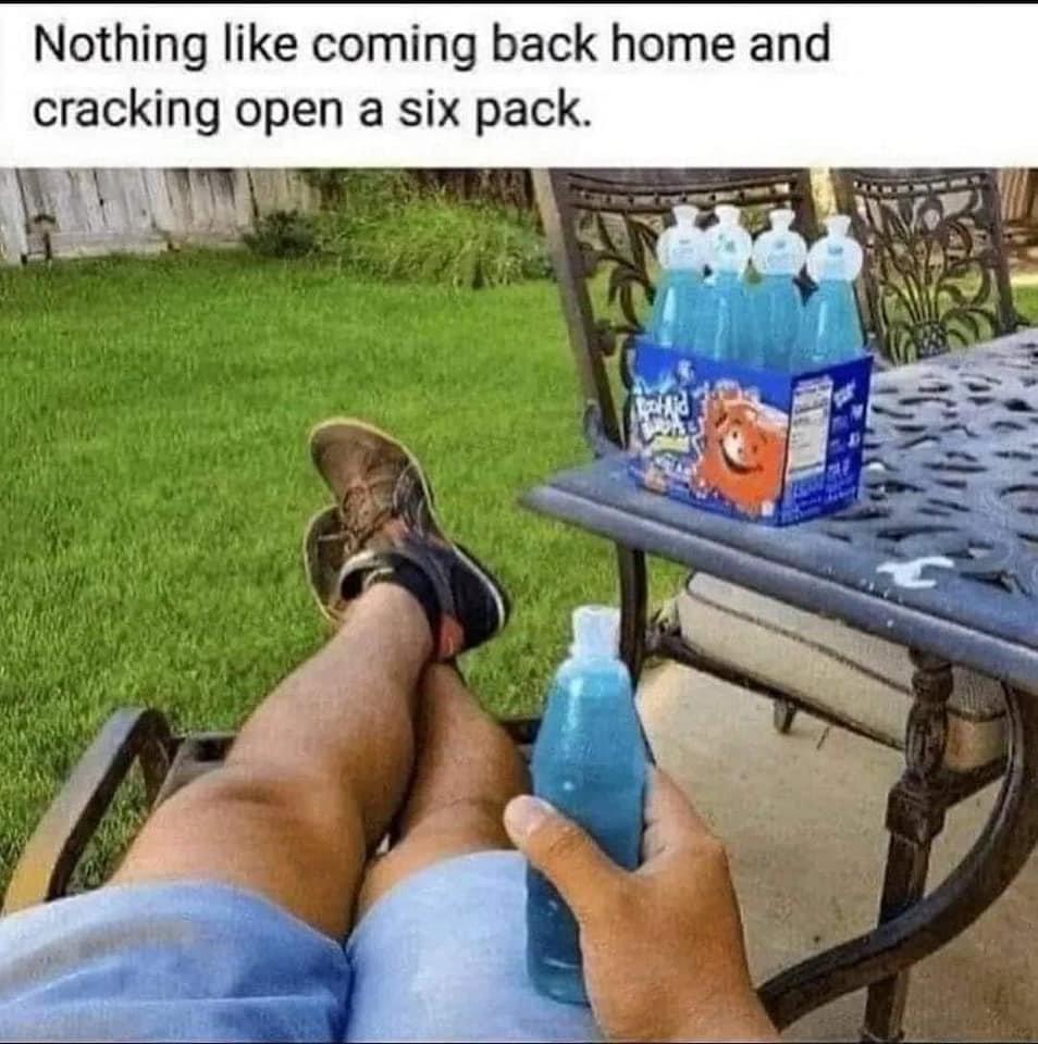 Nothing like coming back home and cracking open a six pack