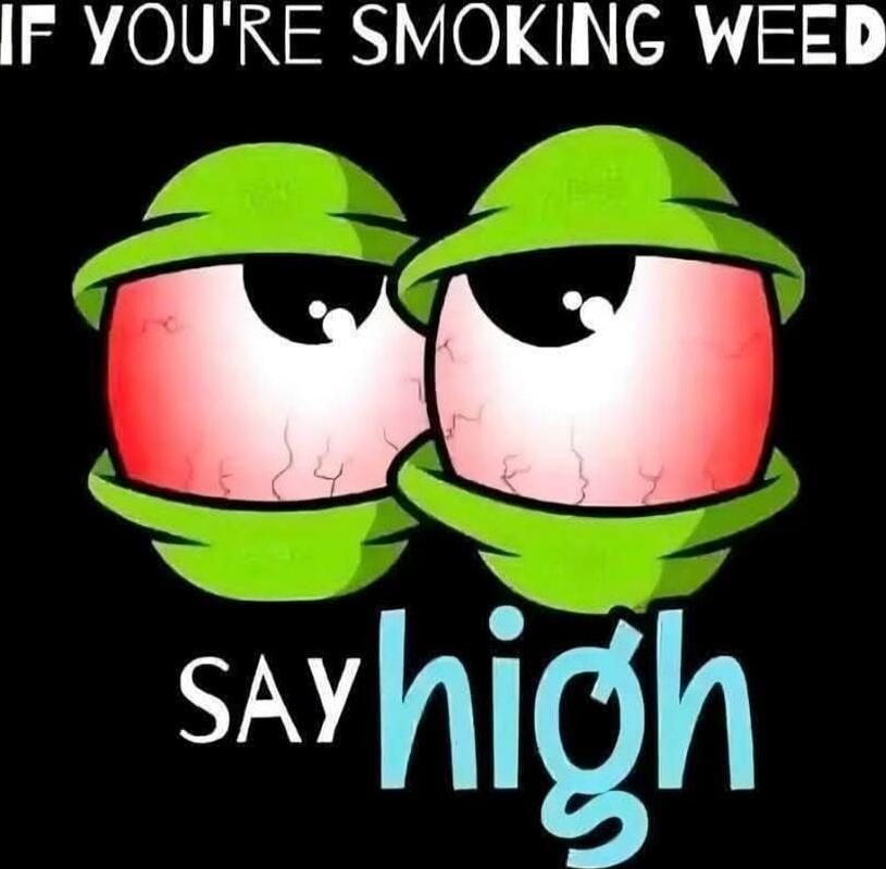 IF YOU'RE SMOKING WEED SAY high