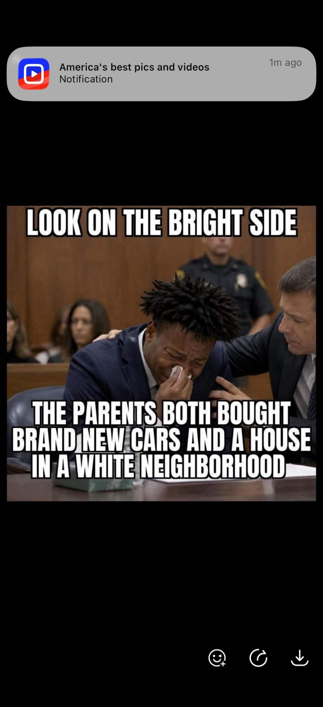 LOOK ON THE BRIGHT SIDE THE PARENTS BOTH BOUGHT BRAND NEW CARS AND A HOUSE IN A WHITE NEIGHBORHOOD