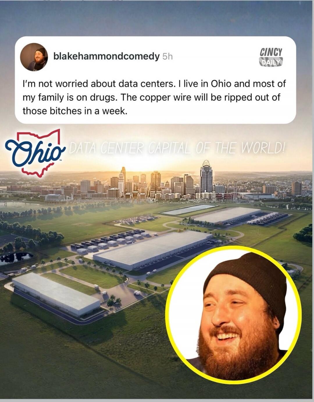 I'm not worried about data centers. I live in Ohio and most of my family is on drugs. The copper wire will be ripped out of those bitches in a week. Ohio Data Center Capital of the World!