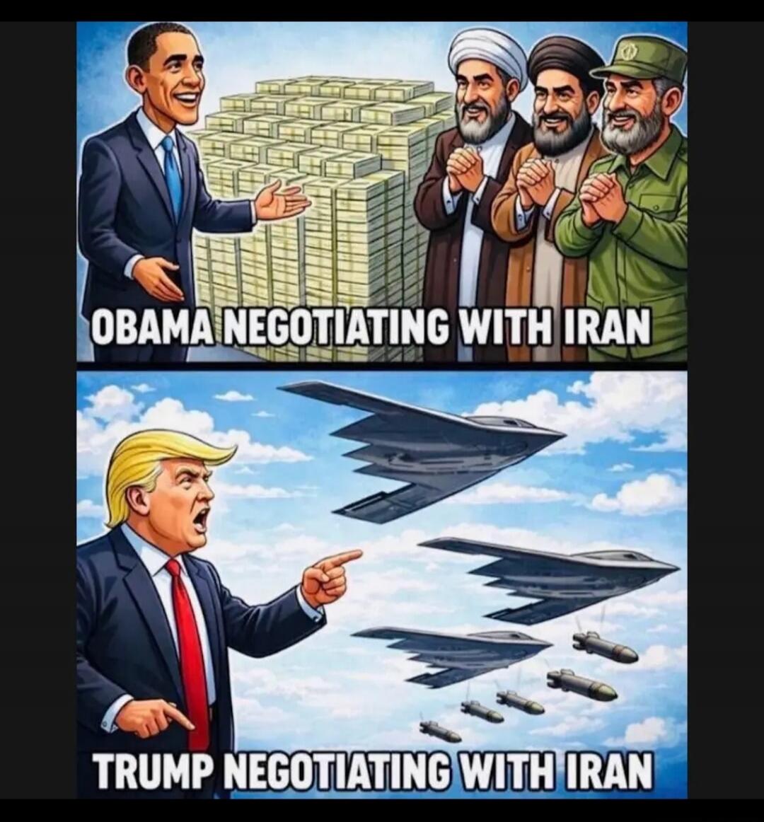 OBAMA NEGOTIATING WITH IRAN
TRUMP NEGOTIATING WITH IRAN