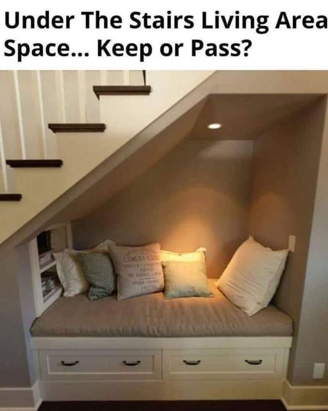 Under The Stairs Living Area Space Keep or Pass _