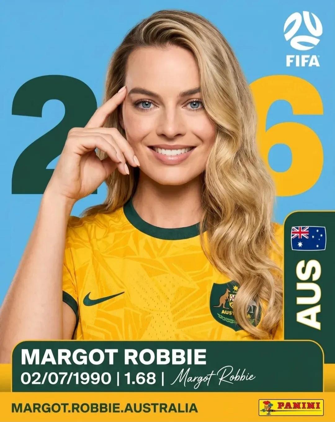 FIFA 2026 AUS MARGOT ROBBIE 02/07/1990 | 1.68 | Margot Robbie MARGOT.ROBBIE.AUSTRALIA PANINI