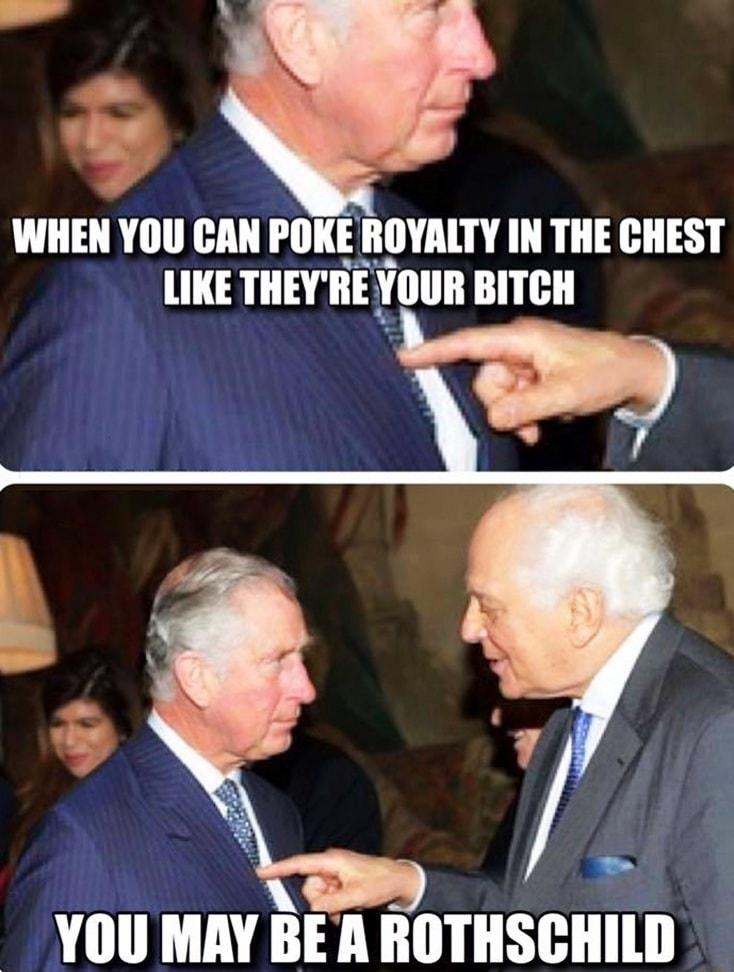 e WHEN YOU CAN POKE ROVALTY IN THE CHEST LIKE THEYRE YOUR BITCH YOU MAY BE A ROTHSCHILD