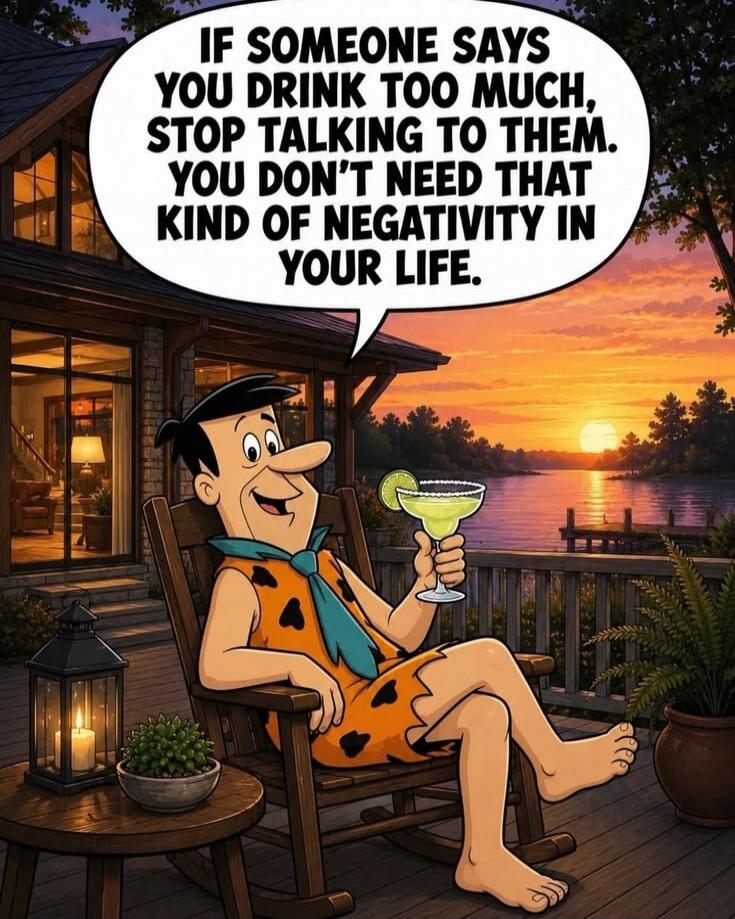 IF SOMEONE SAYS YOU DRINK TOO MUCH, STOP TALKING TO THEM. YOU DON'T NEED THAT KIND OF NEGATIVITY IN YOUR LIFE.