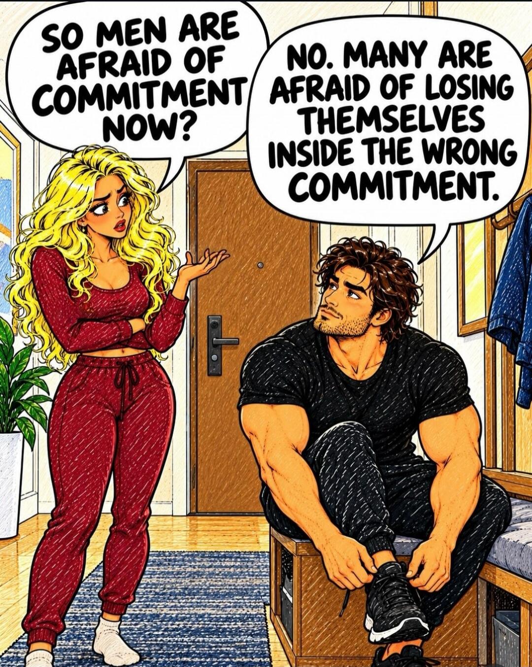 SO MEN ARE AFRAID OF COMMITMENT NOW? NO. MANY ARE AFRAID OF LOSING THEMSELVES INSIDE THE WRONG COMMITMENT.