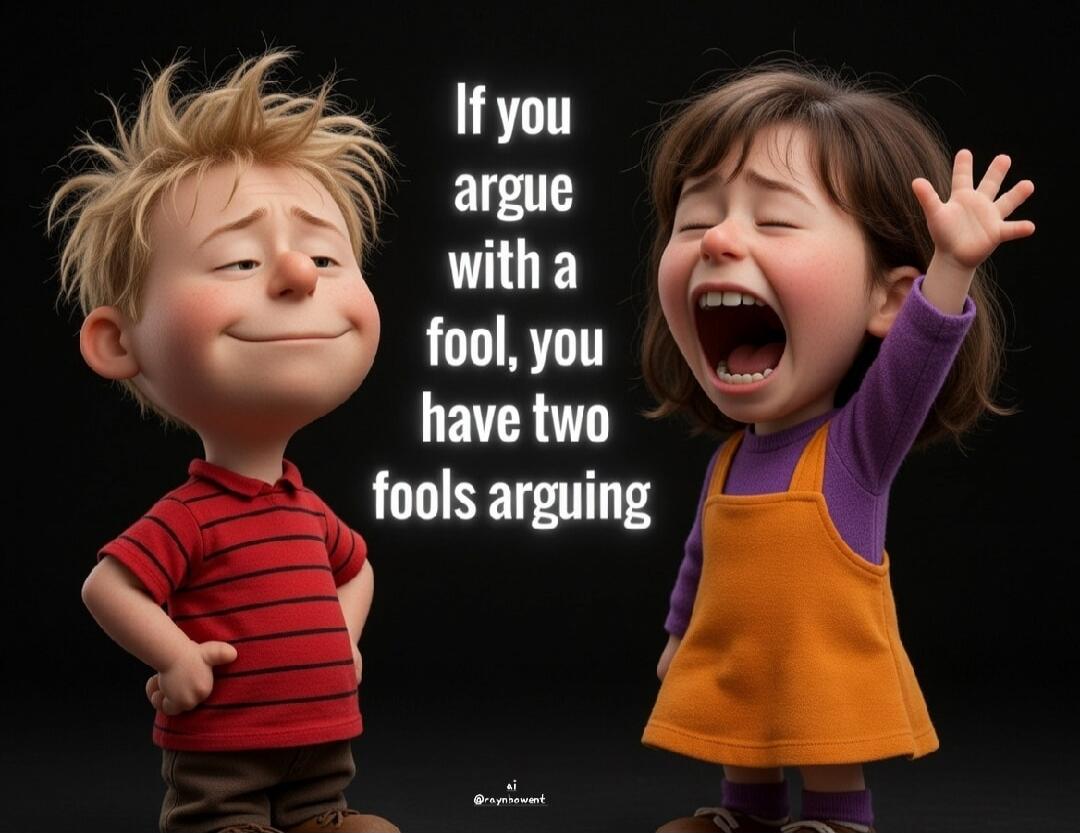 If you argue with a fool, you have two fools arguing