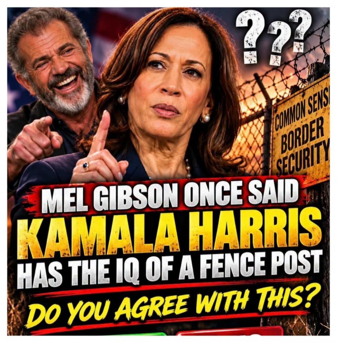 ??? COMMON SENSE BORDER SECURITY MEL GIBSON ONCE SAID KAMALA HARRIS HAS THE IQ OF A FENCE POST DO YOU AGREE WITH THIS?